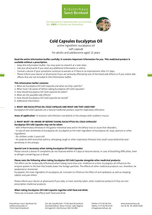 Cold Capsules Eucalyptus Oil