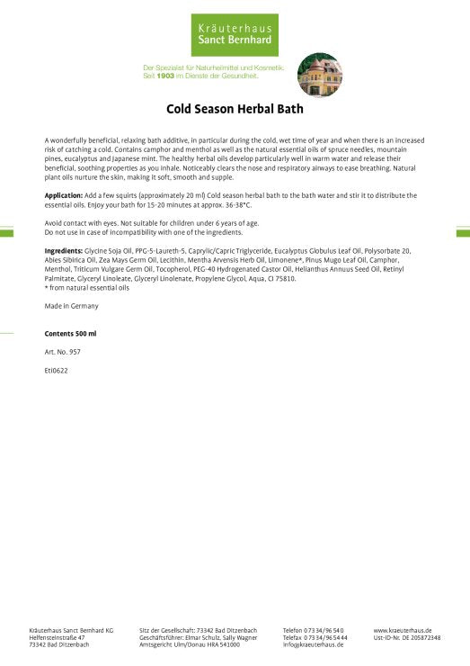 Cold Season Herbal Bath