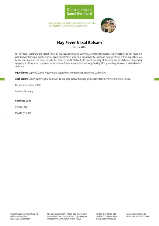 Hay Fever Nasal Balsam